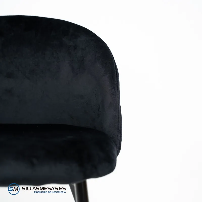 Silla Velvet negro interior: sofisticación y confort
