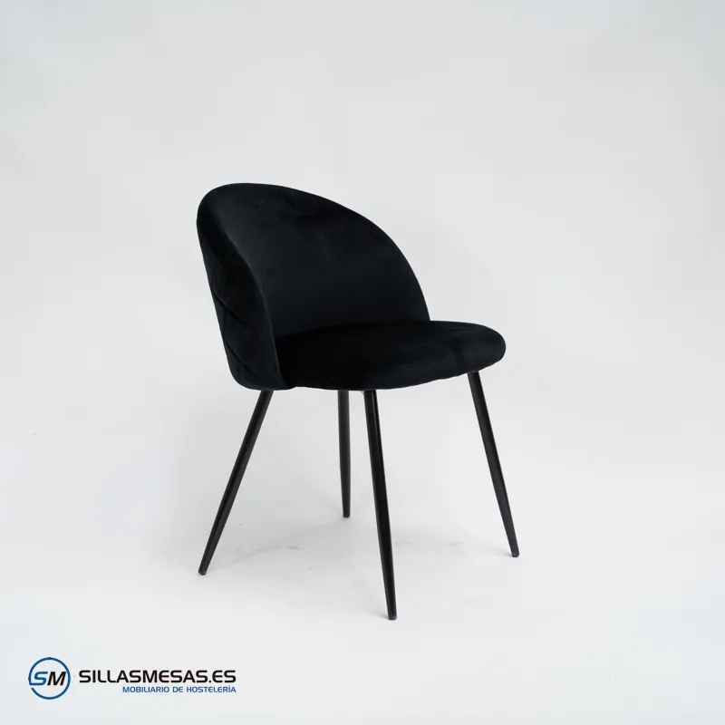 Silla Velvet negro interior: sofisticación y confort
