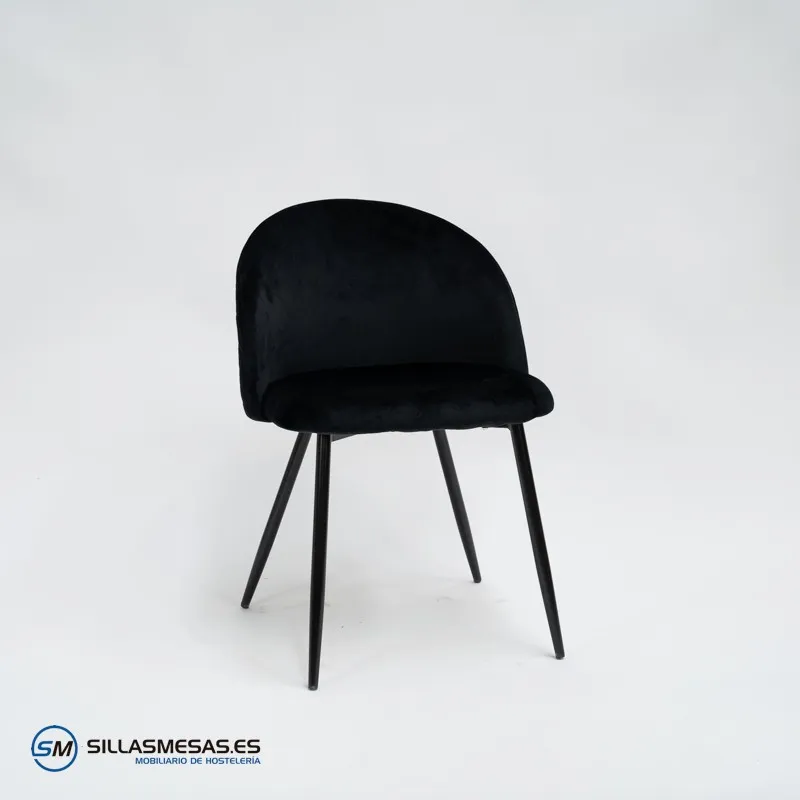 Silla Velvet negro interior: sofisticación y confort
