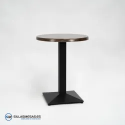 MESA DANIELA REDONDA EXTERIOR pie negro