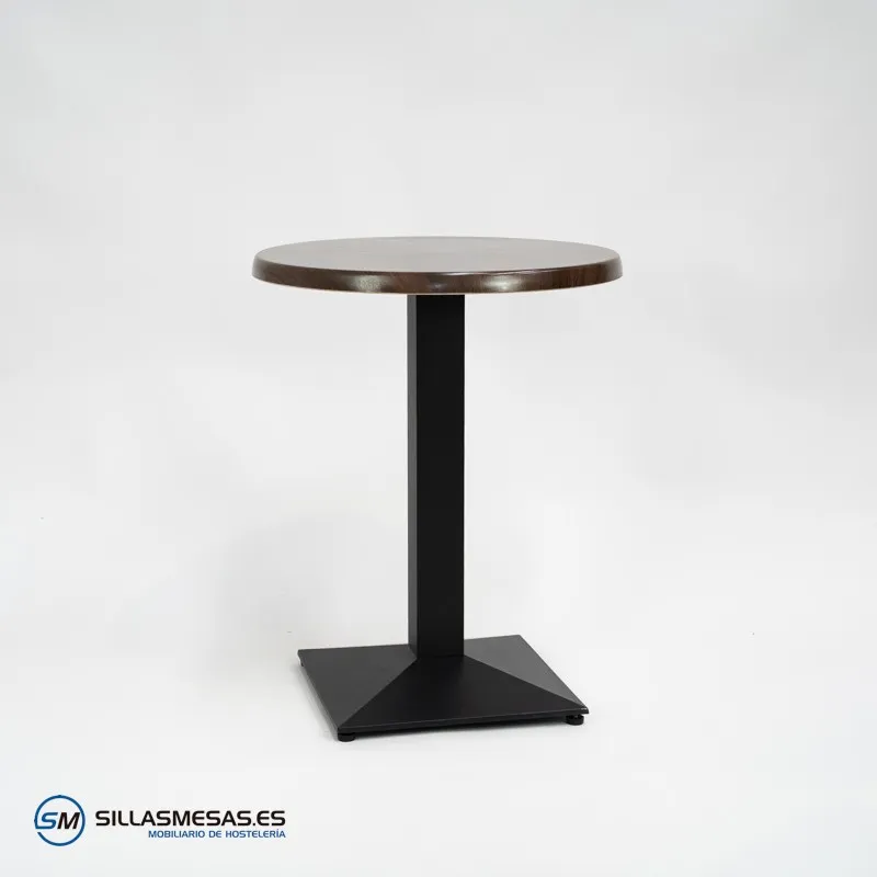 MESA DANIELA REDONDA EXTERIOR pie negro