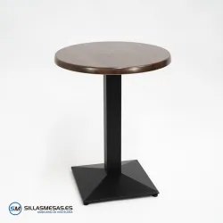 MESA DANIELA REDONDA EXTERIOR pie negro