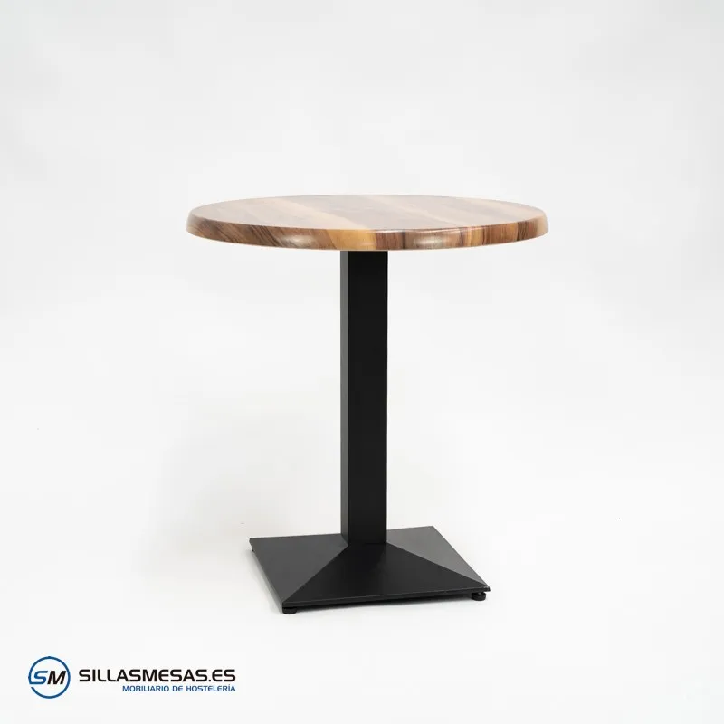 MESA DANIELA REDONDA EXTERIOR pie negro
