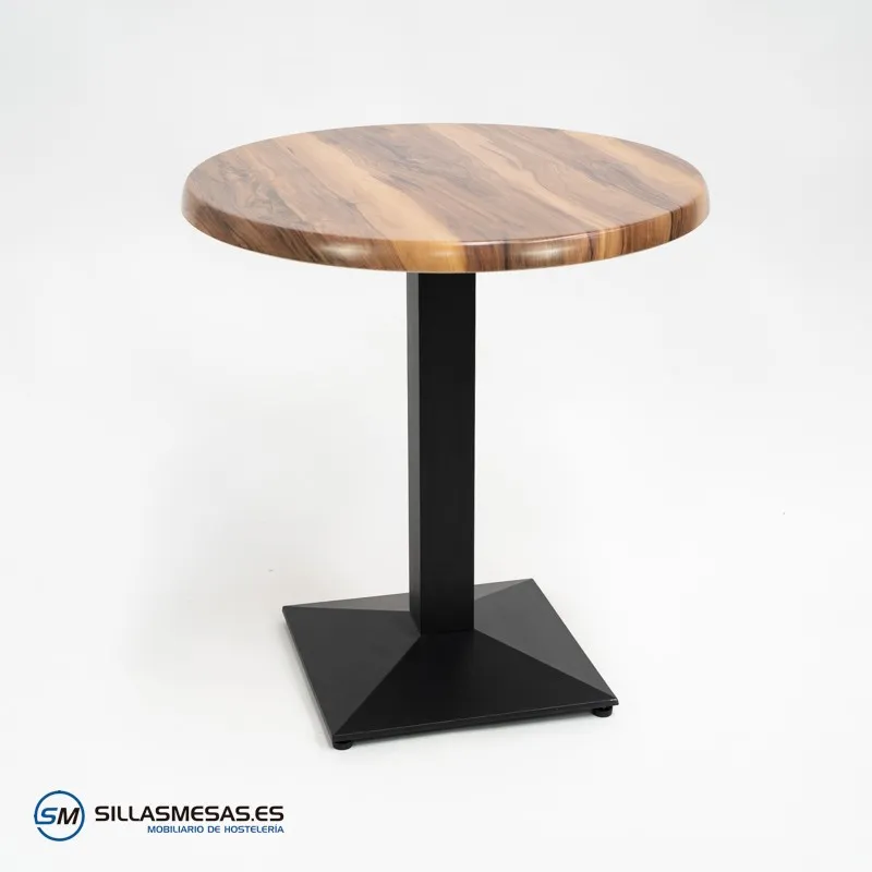 MESA DANIELA REDONDA EXTERIOR pie negro