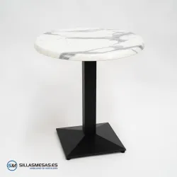 MESA DANIELA REDONDA EXTERIOR pie negro