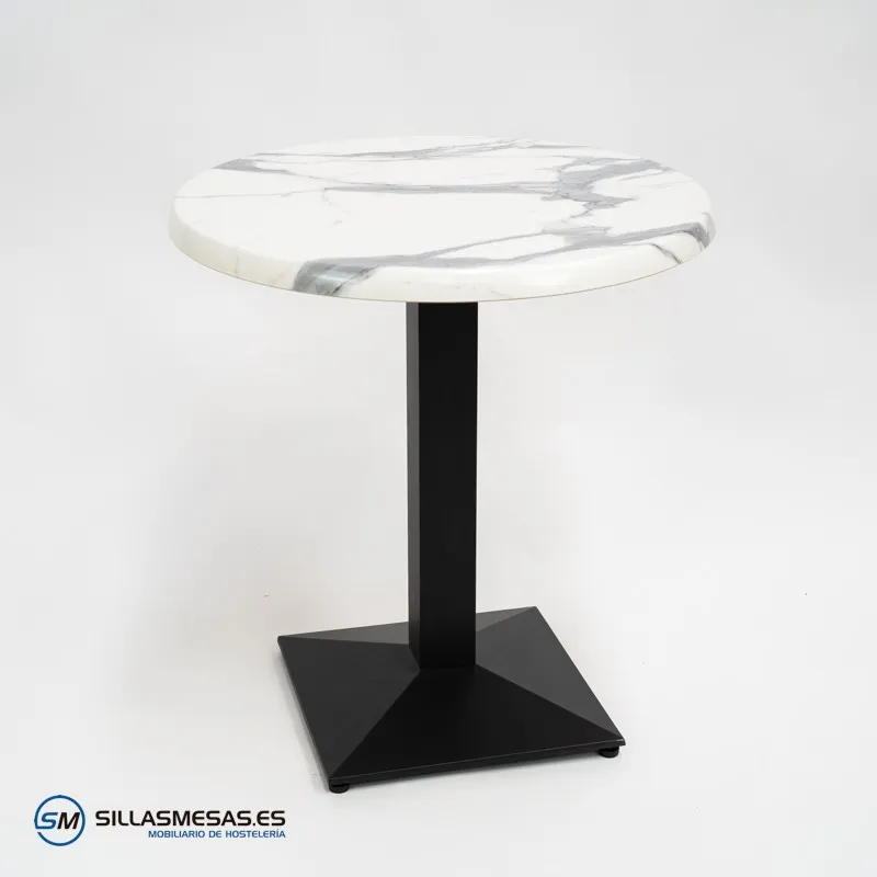 MESA DANIELA REDONDA EXTERIOR pie negro