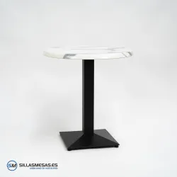 MESA DANIELA REDONDA EXTERIOR pie negro
