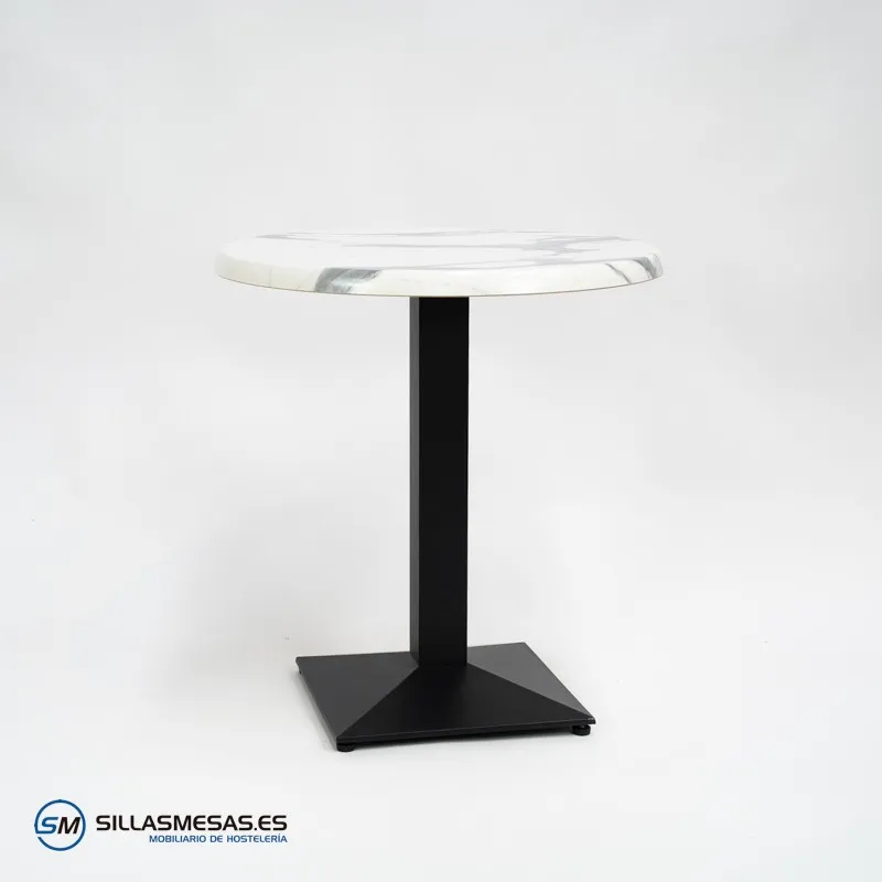 MESA DANIELA REDONDA EXTERIOR pie negro