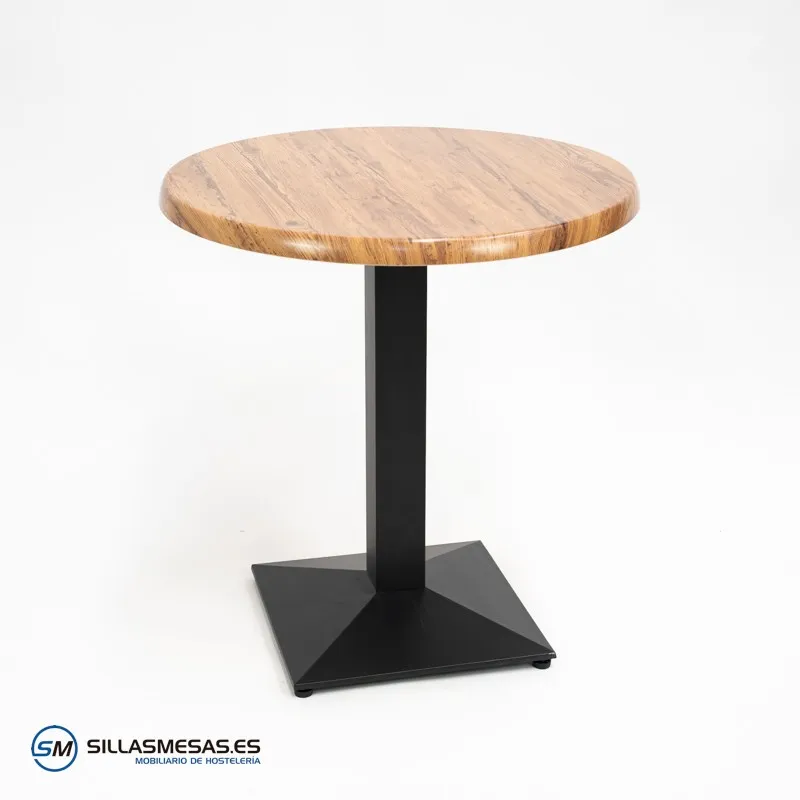 MESA DANIELA REDONDA EXTERIOR pie negro