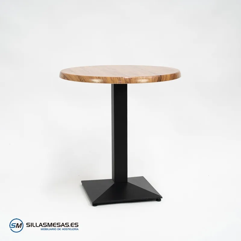MESA DANIELA REDONDA EXTERIOR pie negro