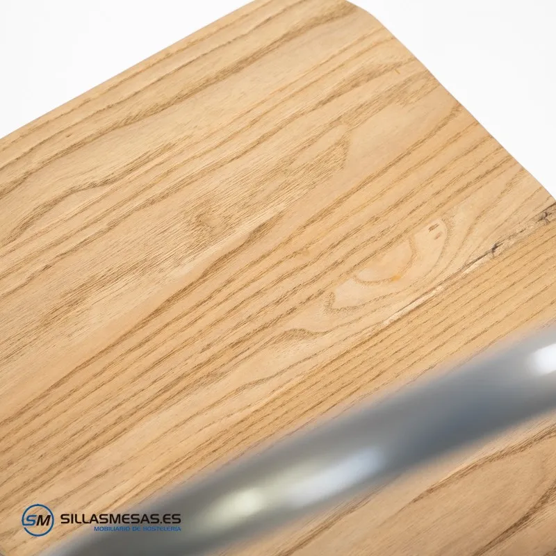 Comprar silla Tolix metalizada con asiento de madera