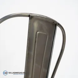Comprar silla Tolix metalizada con asiento de madera