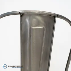 Comprar silla Tolix metalizada con asiento de madera