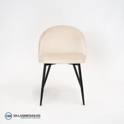 Silla VELVET, tapizada en terciopelo y estructura metálica.