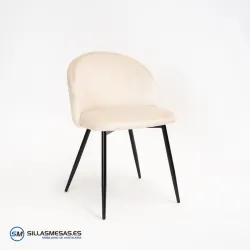Silla VELVET, tapizada en terciopelo y estructura metálica.