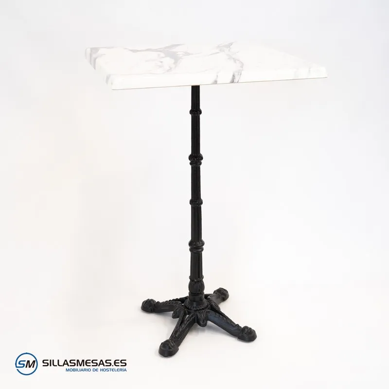 Mesa alta parisina cuadrada para exterior