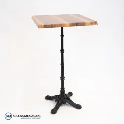 Mesa alta parisina cuadrada para exterior