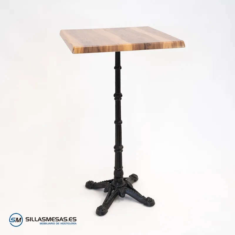 Mesa alta parisina cuadrada para exterior