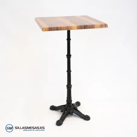 Mesa alta parisina cuadrada para exterior
