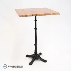 Mesa alta parisina cuadrada para exterior