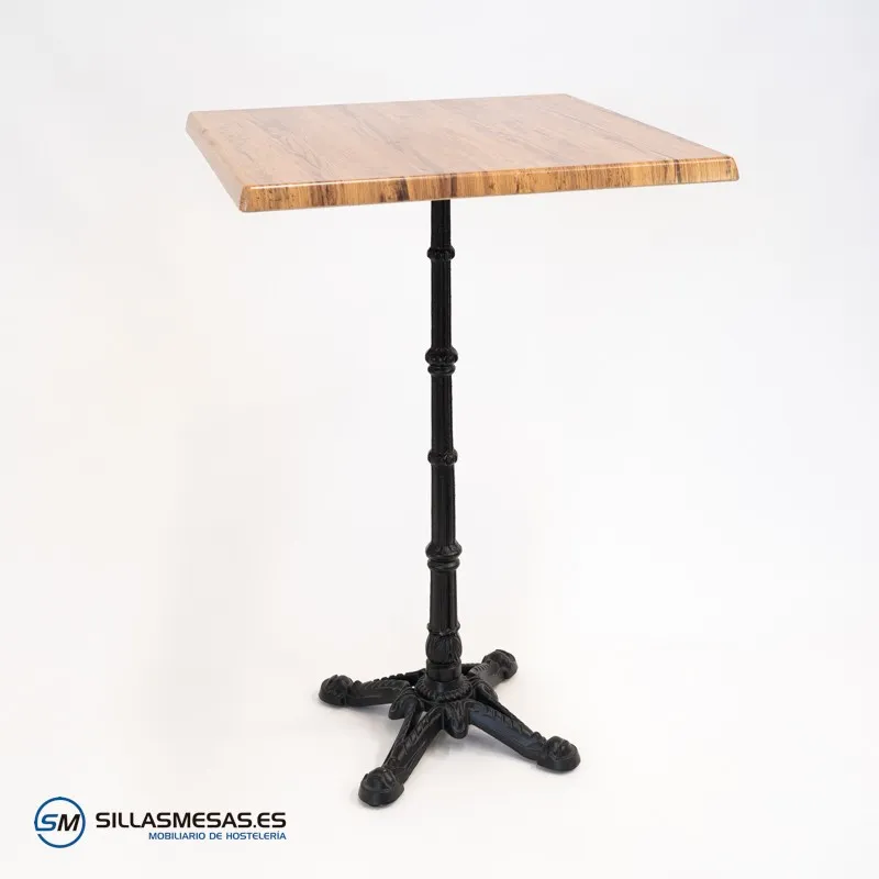 Mesa alta parisina cuadrada para exterior