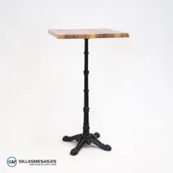 Mesa alta parisina cuadrada para exterior