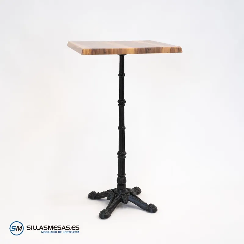 Mesa alta parisina cuadrada para exterior