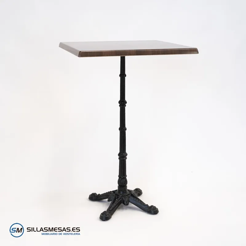 Mesa alta parisina cuadrada para exterior