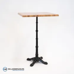 Mesa alta parisina cuadrada para exterior