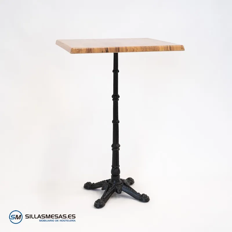 Mesa alta parisina cuadrada para exterior