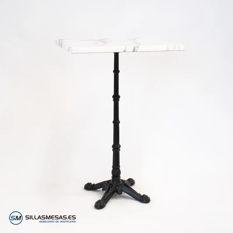 Mesa alta parisina cuadrada para exterior