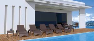 Hamacas para terrazas de hoteles con piscinas